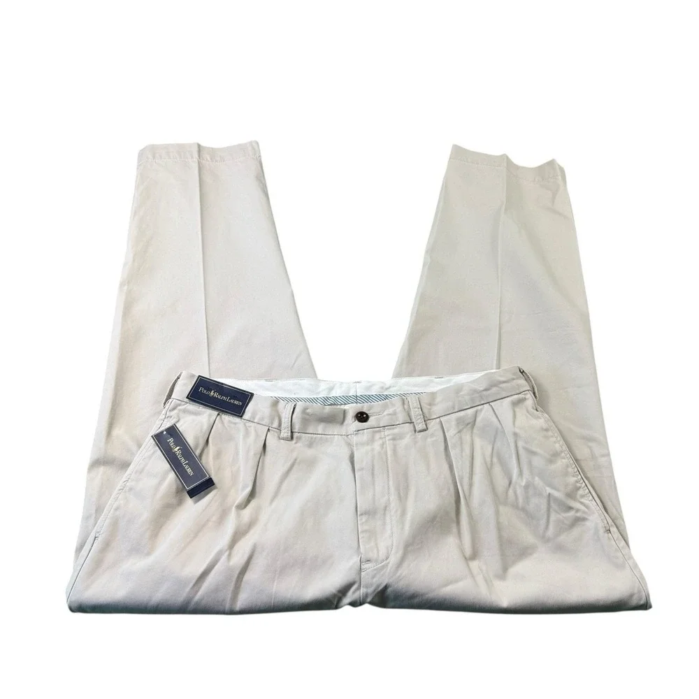 Polo Ralph Lauren Light Khaki VTG Men’s Pleated Trouser Size 38x30 NWT